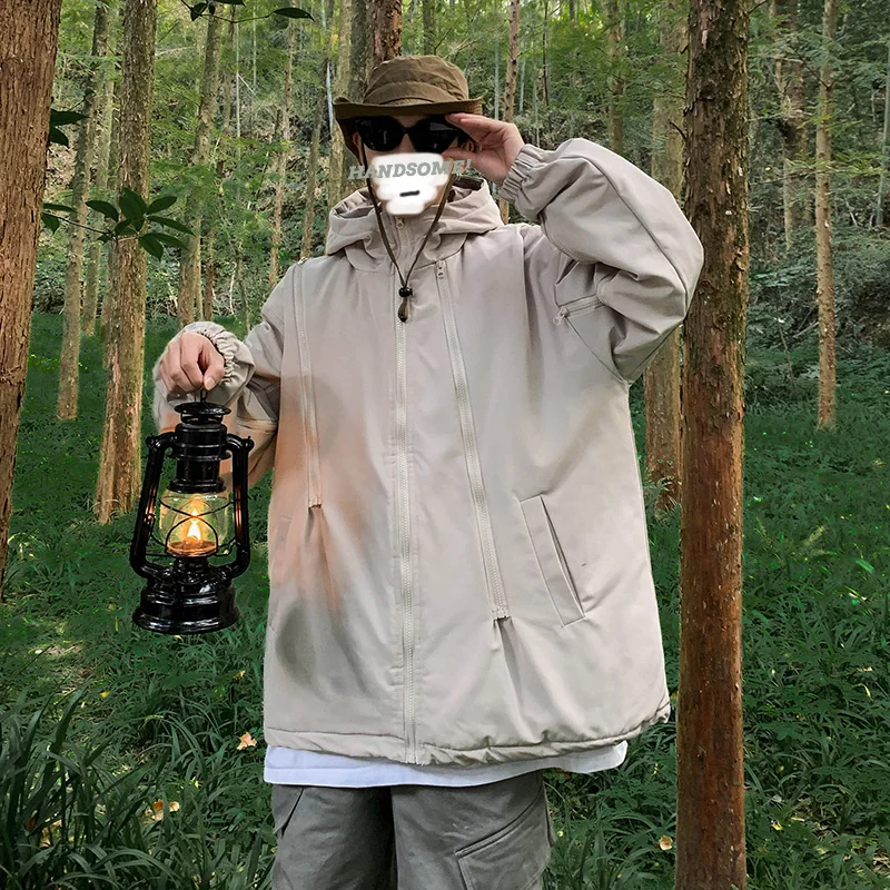 Winter Jacket Men Warm Fashion Casual Thicken Hooded Jacket Men Streetwear Korean Loose Thick Short Coat Mens Parker Clothes