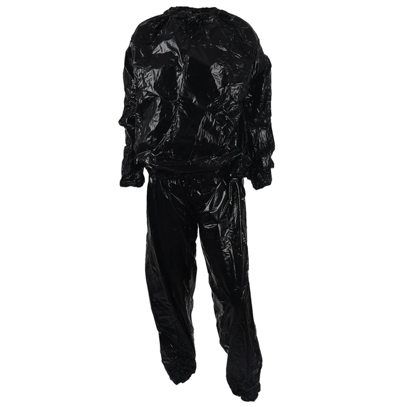 

2X Heavy Duty Fitness Weight Loss Sweat Sauna Suit Exercise Gym Anti-Rip Black L & XL