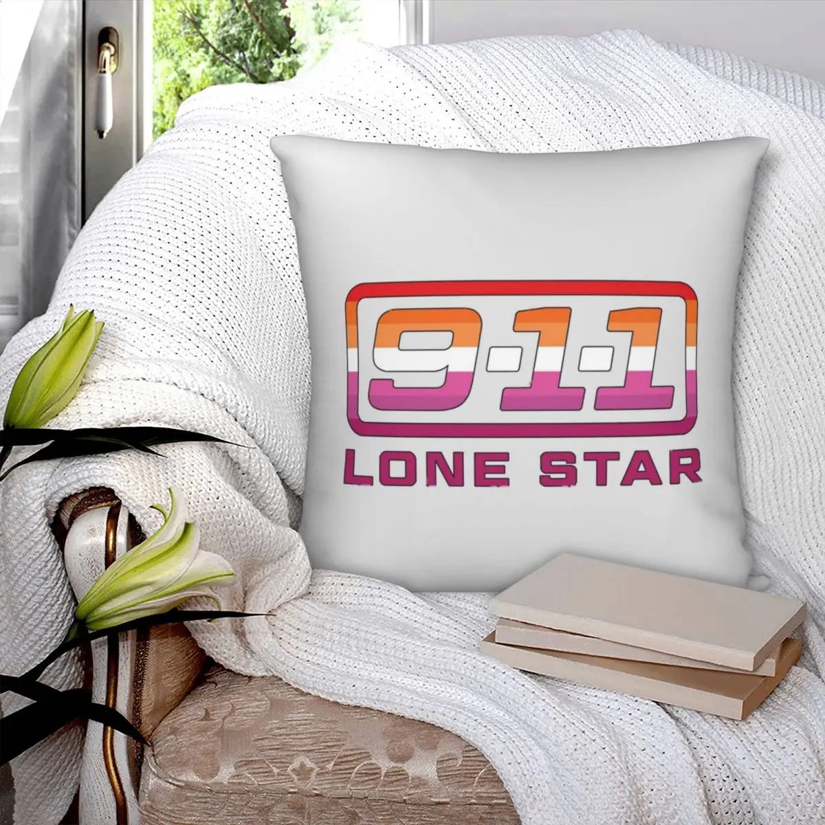 9-1-1 одиночная Звезда логотип квадратная наволочка полиэстер бархатная Подушка