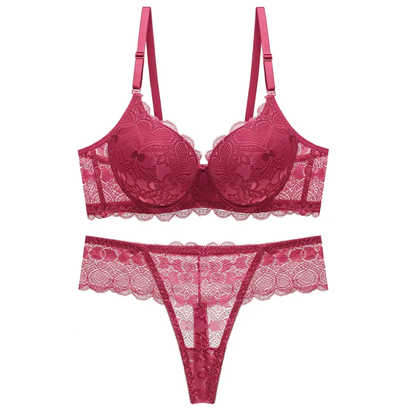 

Push Up Bras And Panty Sexy Lace Underwear Set Women Underwire Woman Thong Sets 34 36 38 40 42 Small Breast Cup A B C