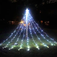 led stars waterfall garden string lights outdoor 350leds 8 modes waterproof garland christmas party fairy lights for home decor