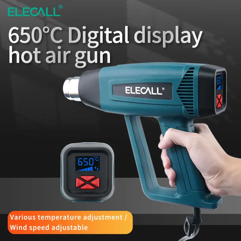 

ELECALL Hot Air Gun Heat Guns 2000W Air dryer for soldering Thermal blower Soldering station Shrink wrapping Industrial Tools