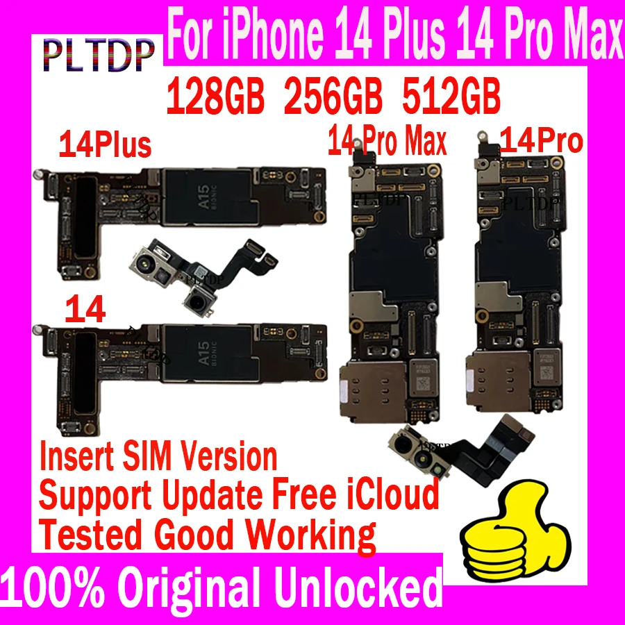 

Материнская плата без идентификационной учетной записи для iPhone 14, 14 Plus, 14 Pro Max, бесплатный iCloud, протестированная, хорошая логическая плата 128 ГБ, 256 ГБ, Бесплатная материнская плата iCloud
