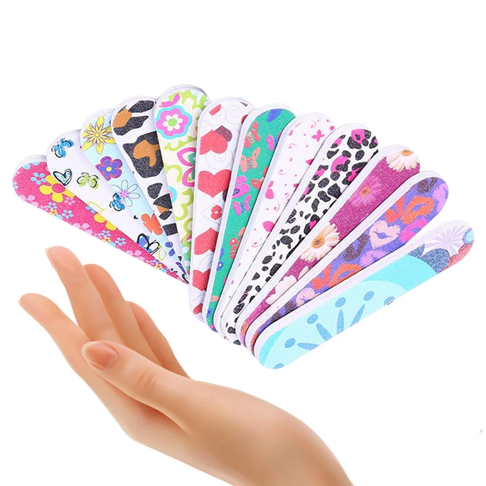 

50pcs 2 Sided Printed Nail Files Colorful Manicure Files Grit Nail Files Nail Files Emery Boards File Sandpaper Nail Files for