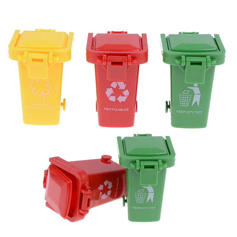 Toy Garbage Truck Cans Curbside Vehicle Bin Toys Kid Simulation Furniture Toy Random Color  имитационная мебель