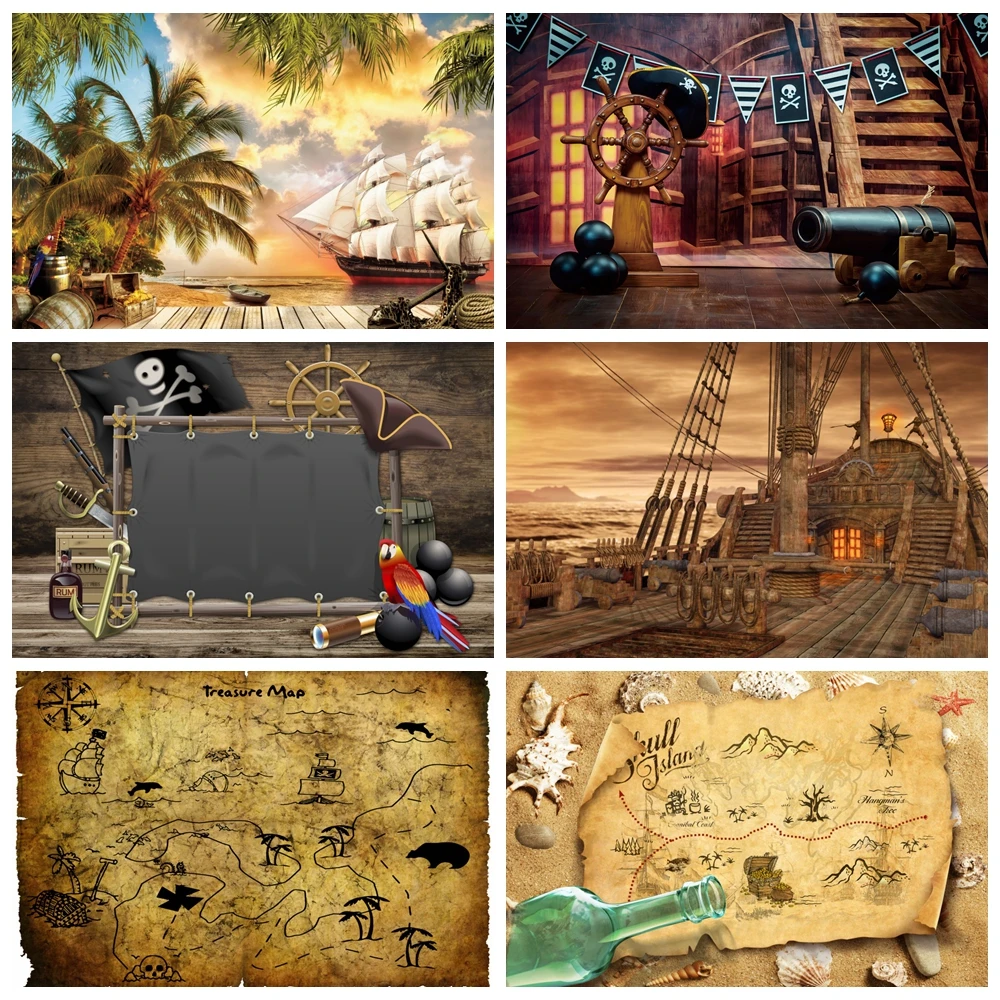Фон для фотосъемки с изображением пиратской карты мира