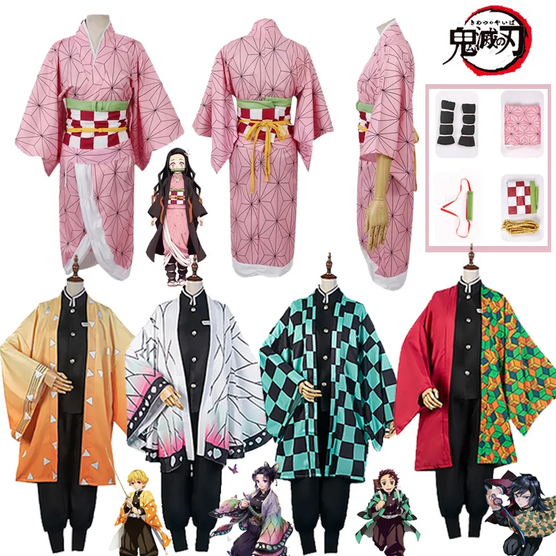 

Детский костюм для косплея из аниме «рассекающий демонов», киметсу но яиба, костюм для Хэллоуина таньджиро камадо незуко Зеницу, смешная де...