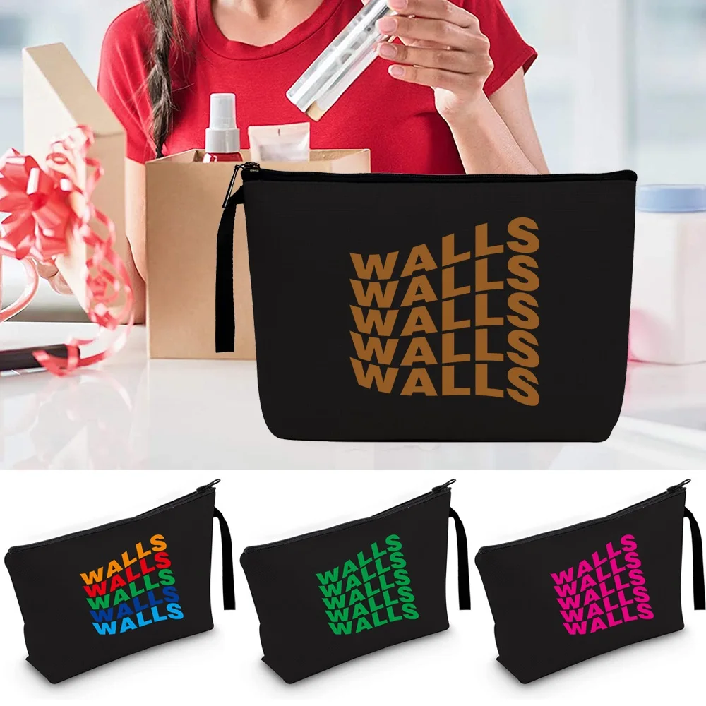 

Cosmetic Bag Women Makeup Bag Zipper Pouch Travel Toiletry Organizer Party Wedding Storage Bag Case Purse Walls Pattern