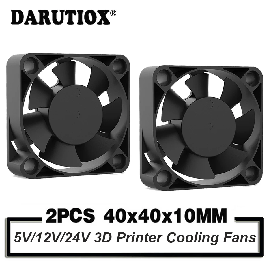 2Pcs DC 24V 12V 5V 40mm x 10mm 2-Pin Ball Bearing Computer PC Case Cooling Fan 4010 |