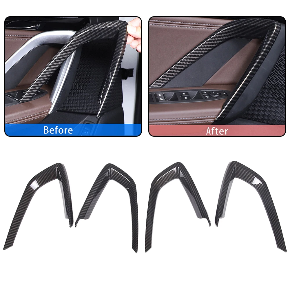 

4PCS Car Inner Door Trim ABS Carbon Fiber Pattern Sticker Provides A Premium Stylish Decoration For Chevrolet For BMW X1 23-24