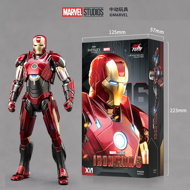 ZD Toys Железный человек 3 Ночной клуб 1/10 Фигурка Mk16 Marvel Подвижная фигурка Военная