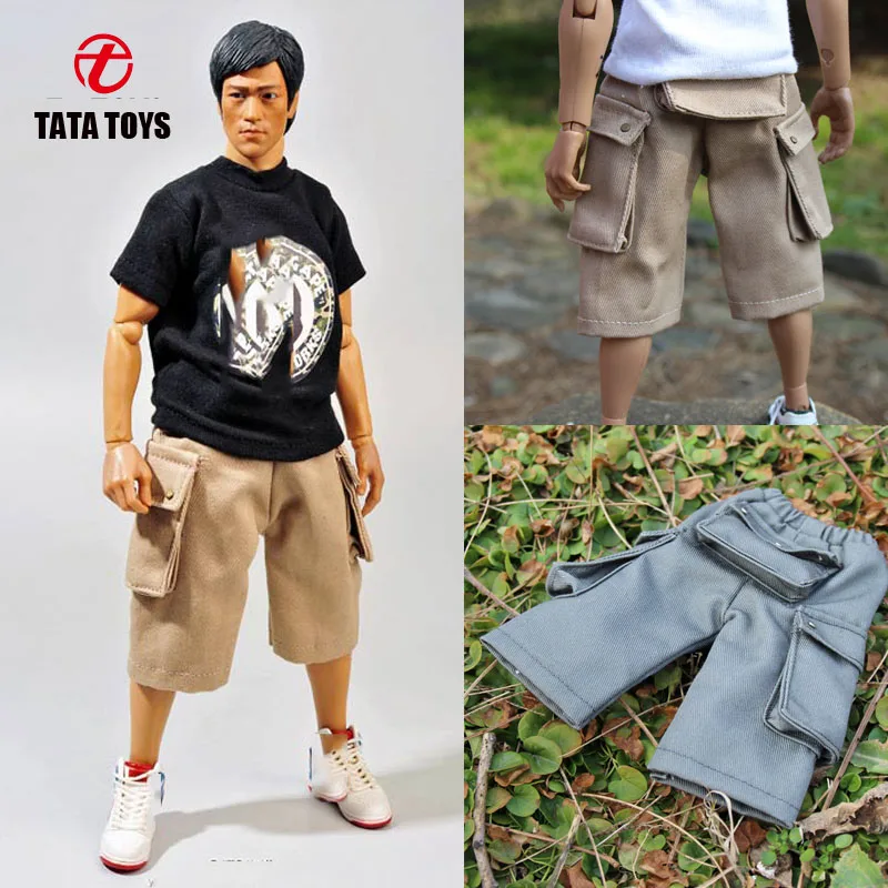 

1/6 Scale male clothes Multi-pocket studded casual cargo shorts fit 12 inches Action figure body model