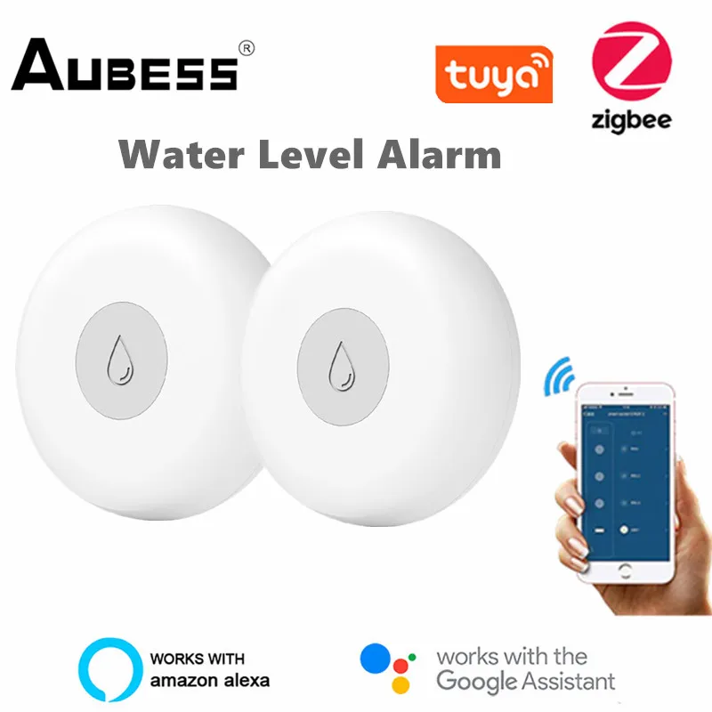 

Датчик утечки воды Aubess Tuya Smart ZigBee, детектор для резервуара с сигнализацией, с управлением через приложение