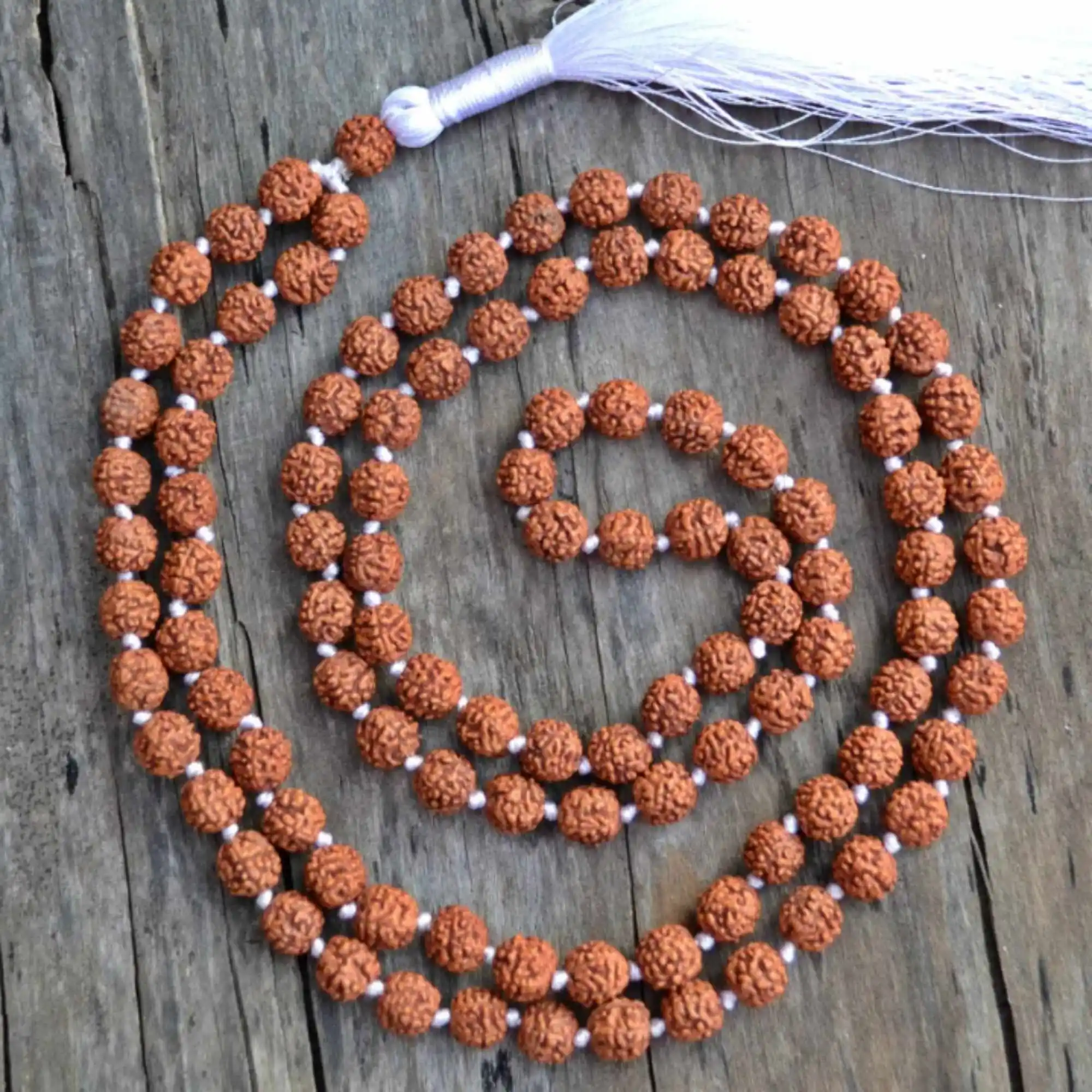 Ожерелье Из Натурального Коричневого круглого узла рудракша 108 8 мм светящаяся