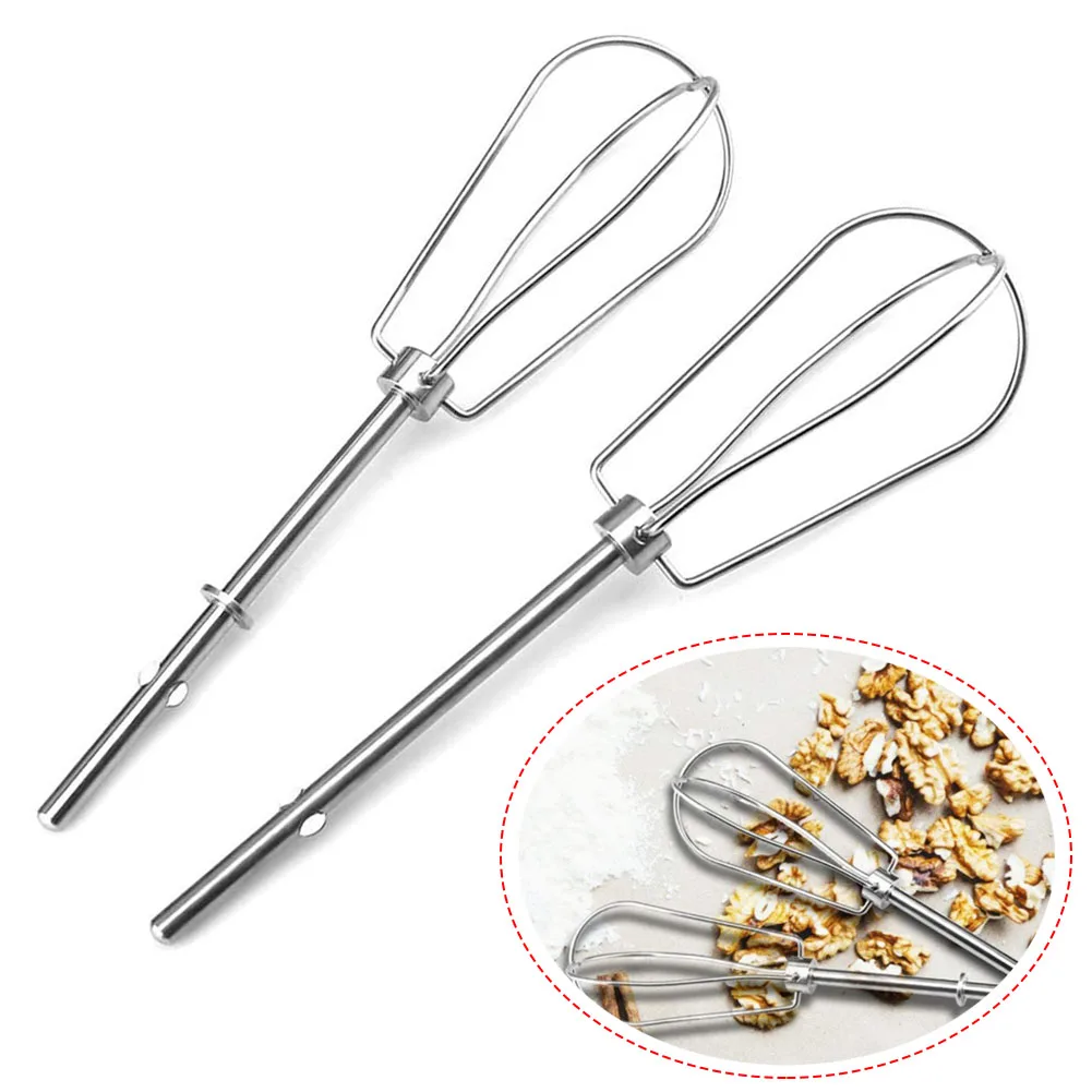 2pcs Stainless Steel Mixing Rods Head Eggs Cream Flour Cake Stirrer Whisk For KHM3 KHM5 W10490648 Hand Mixer Beaters