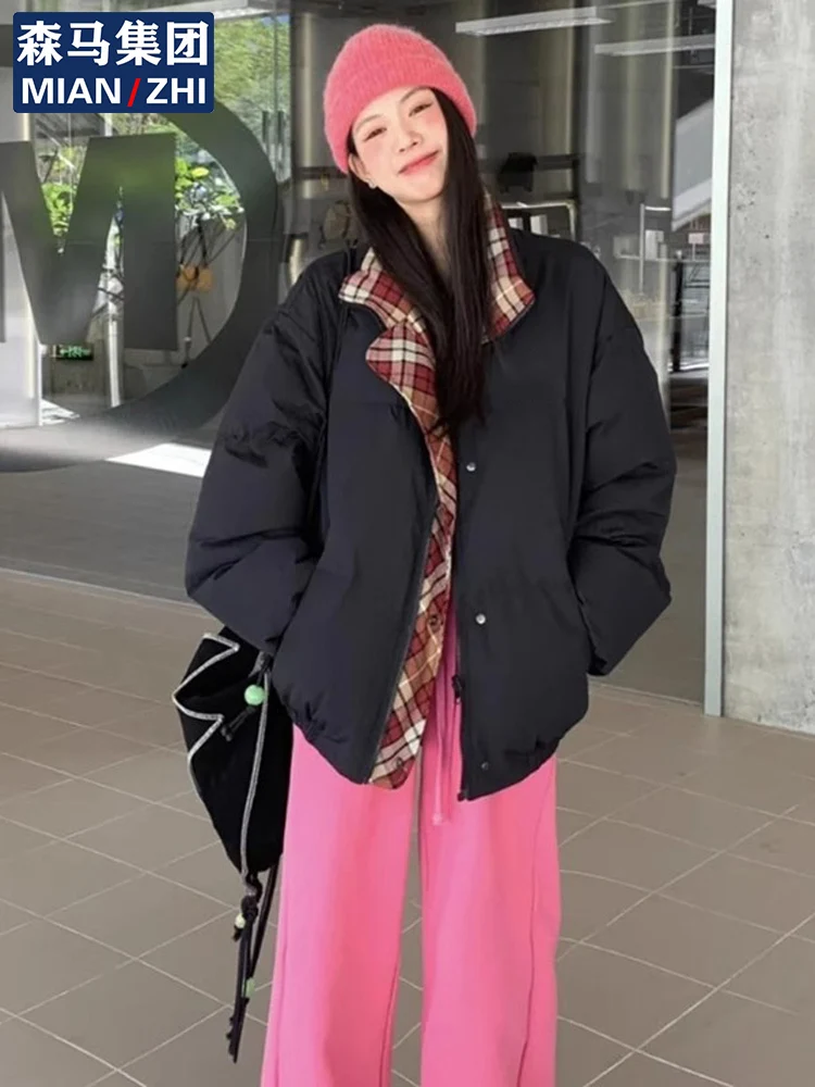 Senma up Cotton to down Jacket Cotton-padded Clothes Women 2024 New Winter Thick Warm Coat Loose Outerwear