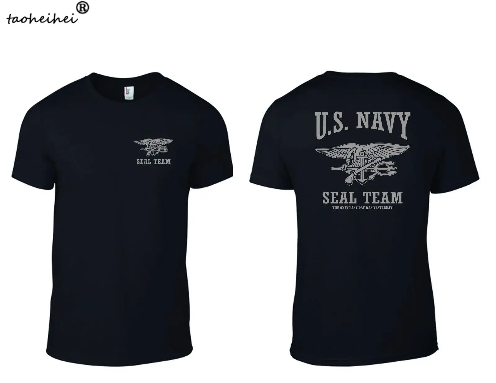 Мужская футболка команды США морских котиков Easy Was вчера B/G |