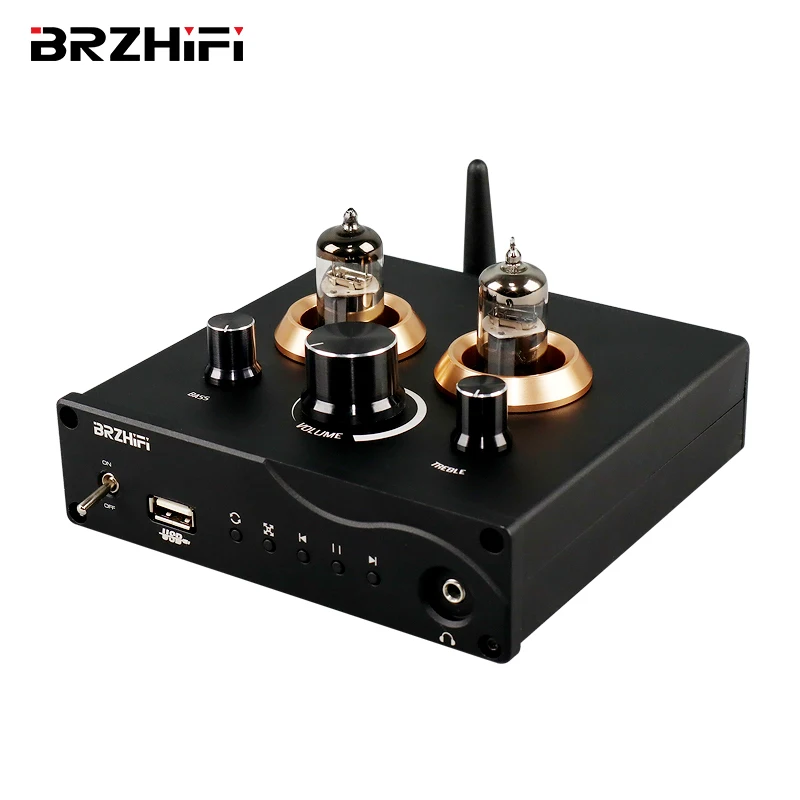 

BREEZE Audio F5 Tube Preamplifier HiFi Bluetooth 5.0 Preamp Lossless Player Support USB TF Card APP Remote Control FM Radio