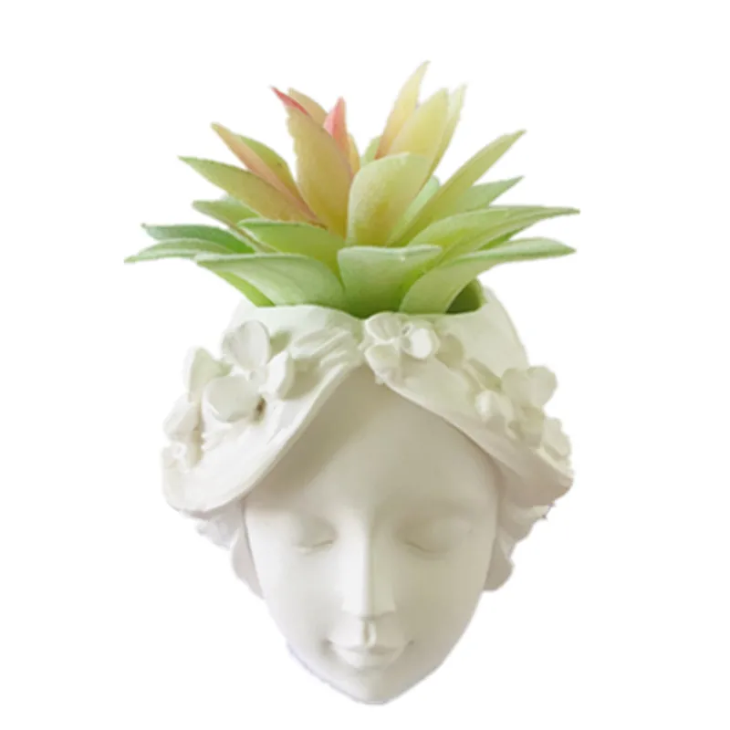 Small Cute Angel Head Girl Vase Mould 3D Silicone Concrete Plaster Clay Planter Flower Pot Molds Decorating Candle Holder Tools |