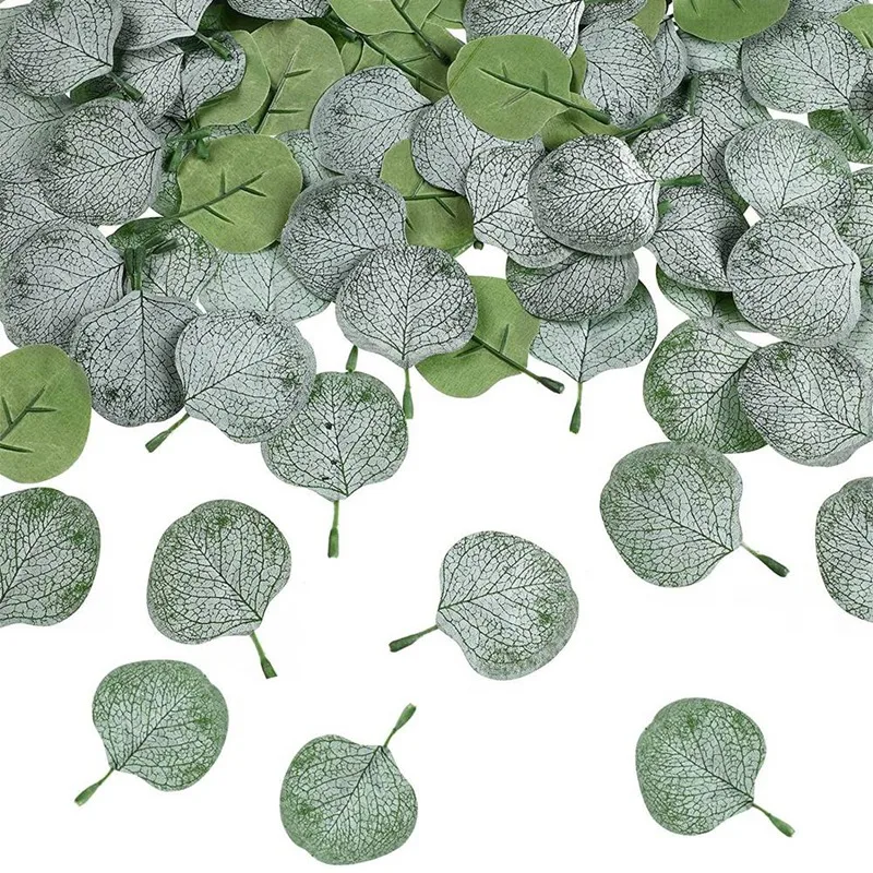 

400 Pieces Bulk Eucalyptus Leaves Artificial Fake Leaves for DIY Wedding Bouquet Party