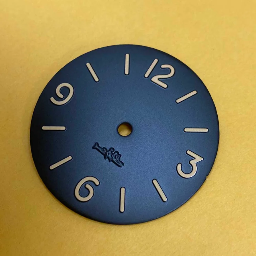 34.4mm Watch Dial Green Luminous Blue Dial for ETA 6497/ST3600 Movement Watch Accessories