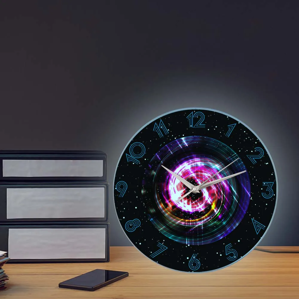 Космическое искусство галактика настенные часы пространственный вход время