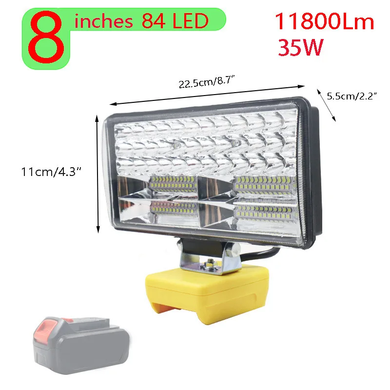 

LED Work Light For Dewalt 18V 20V Outdoor Tools Flashlight For Dewalt Li-ion Battery DCB183 DCB206 DCB609