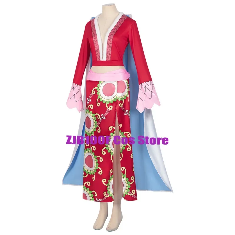 Боа Хэнкок Косплей Аниме Костюм Платье Плащ Парик Набор Хэллоуин Вечеринка Наряд