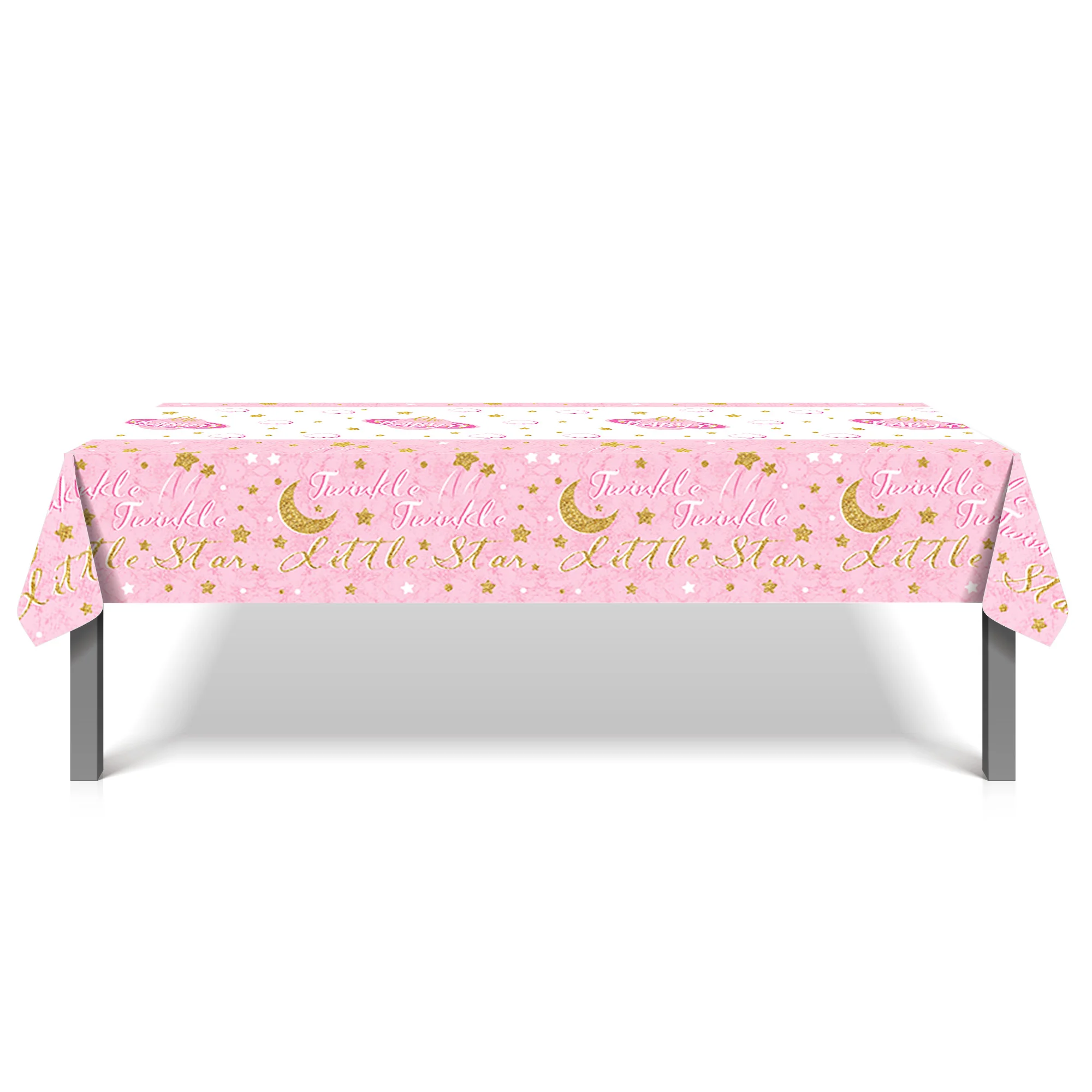 

130*220cm Cartoon Twinkle Little Star Baby Girl Party Disposable Table Cover Supplies Baby Shower Birthday Party Tablecloths
