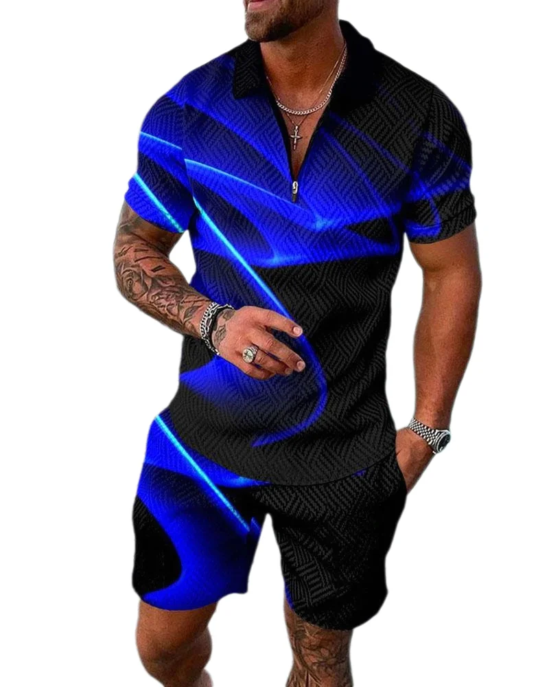 

Clothes for Men Men's Shorts+Polo Shirt 2piece Summer Men's Sweat-shirt Set Casual Tracksuit Sweatpants Sportwear Male Clothing