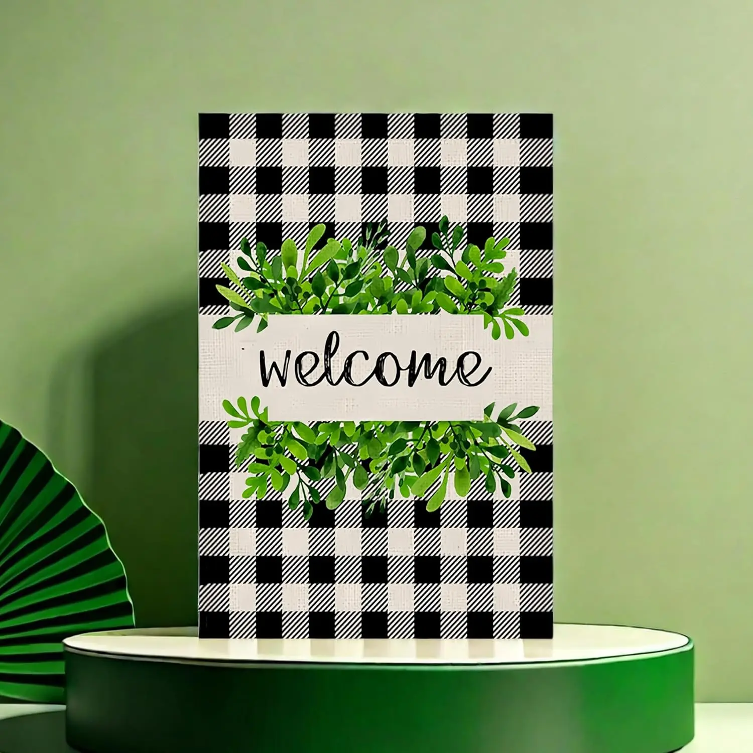 GGCC 7 FALG 12x18 дюймов Патио газон и сад уличные флаги - Добро пожаловать Зеленый