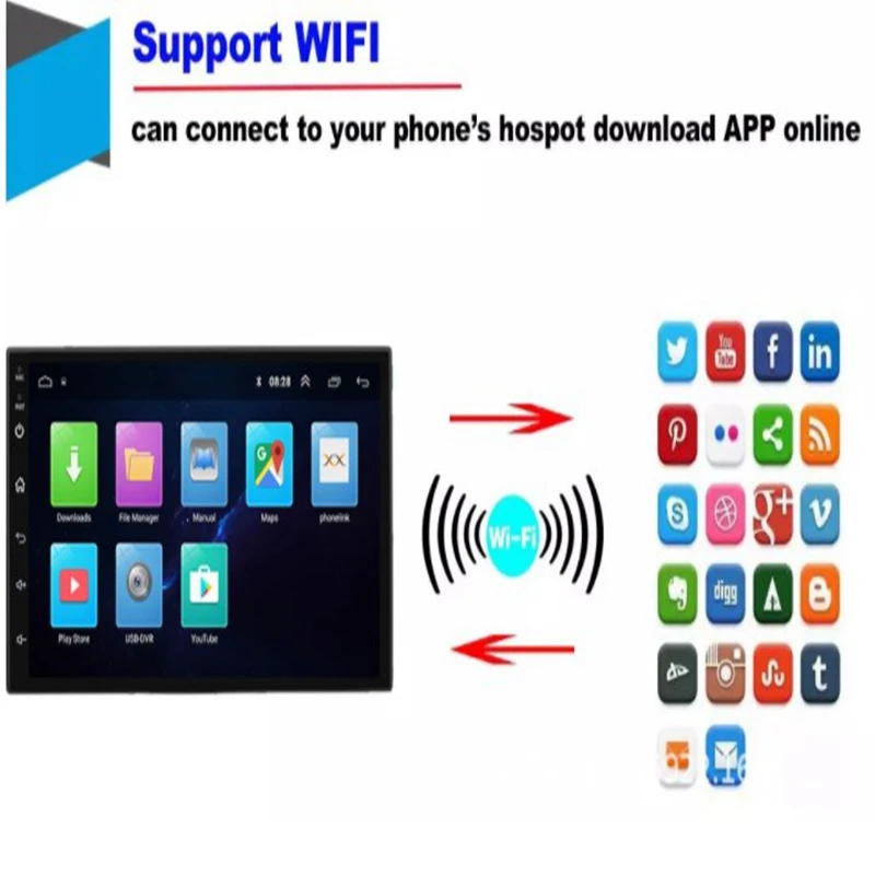 Универсальный Автомобильный мультимедийный проигрыватель Android 7 дюймов Bluetooth MP5