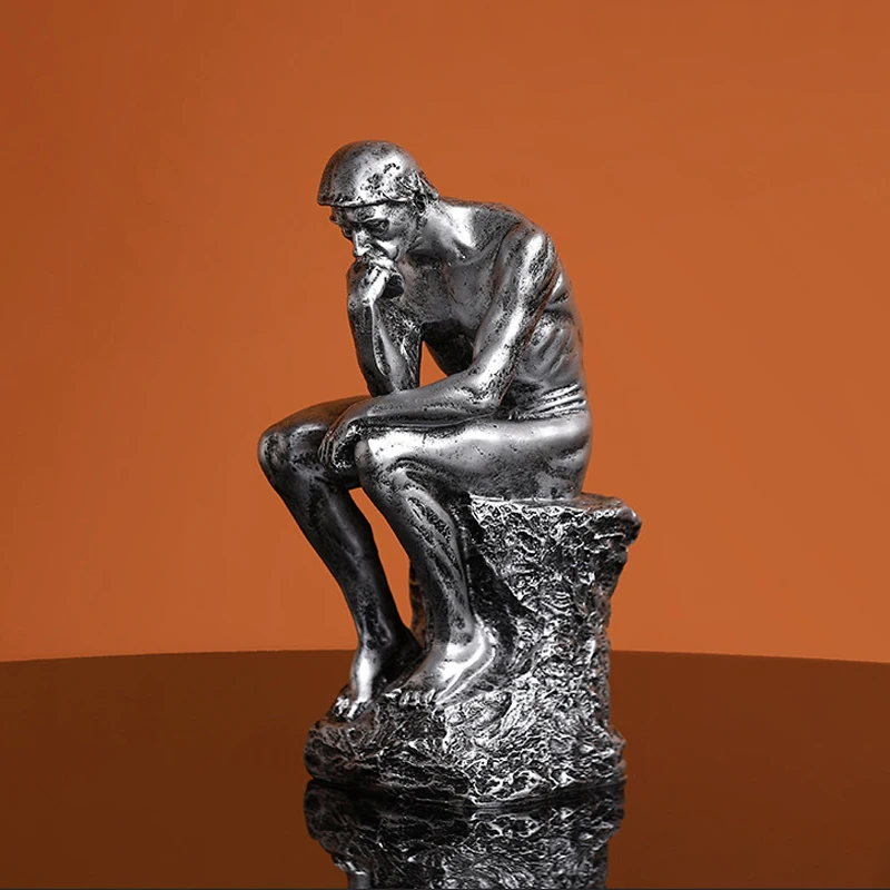 Современная Статуя истончика из смолы ретро Статуэтка сидящего человека