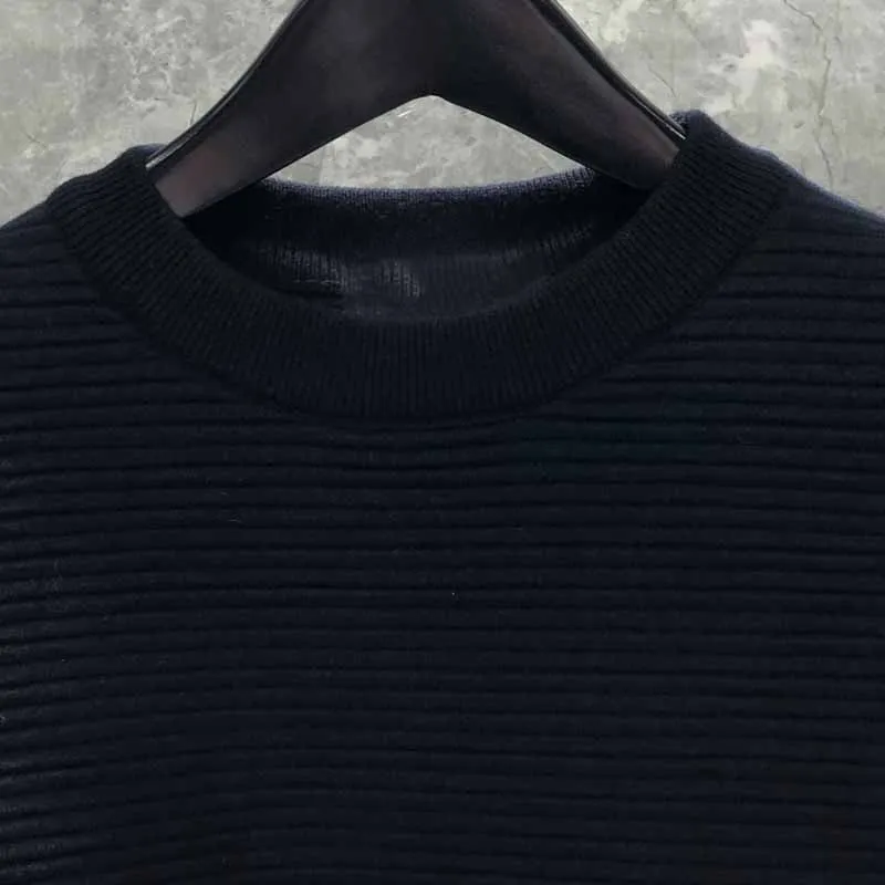 TB THOM Men's Sweater 2023 Luxury Brand Casual Pullovers Crewneck Sweater Fashion Knitwears Multicolor Stripes Men Clothing