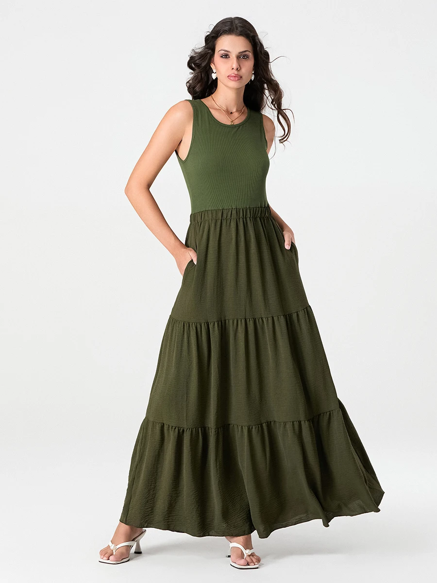 Платье wsevypo женское ТРАПЕЦИЕВИДНОЕ с круглым вырезом повседневное пляжное