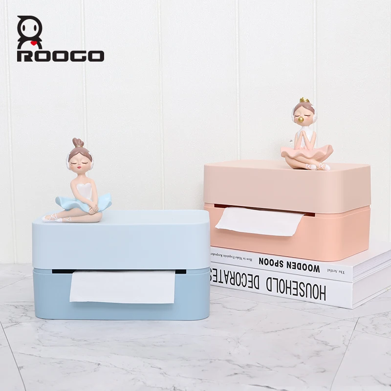 

Roogo Tissue box Nordic ins home living room creative ballet paper box European tissue box bedroom tissue box