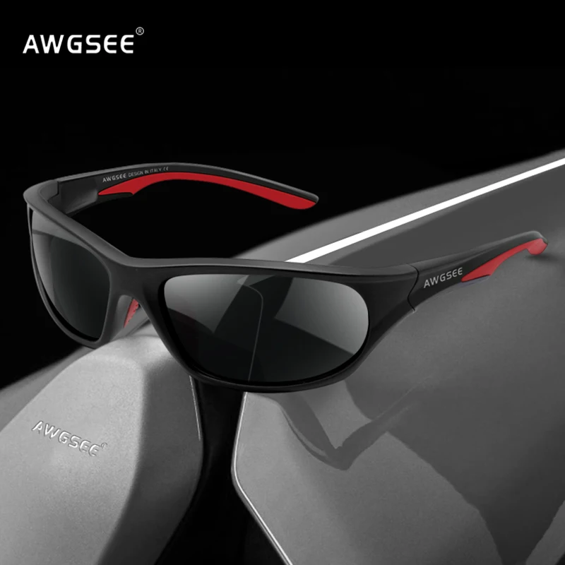 

Мужские солнцезащитные очки с поляризацией AWGSEE, уличные спортивные очки для вождения и рыбалки, солнцезащитные очки для мужчин и женщин с н...