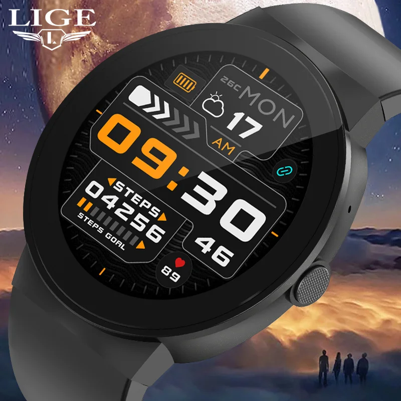 

LIGE New 1.39 inch HD Color Screen Smart Watch Men Heart Rate Monitor IP67 Waterproof Bluetooth Call For Android ios Smartwatch