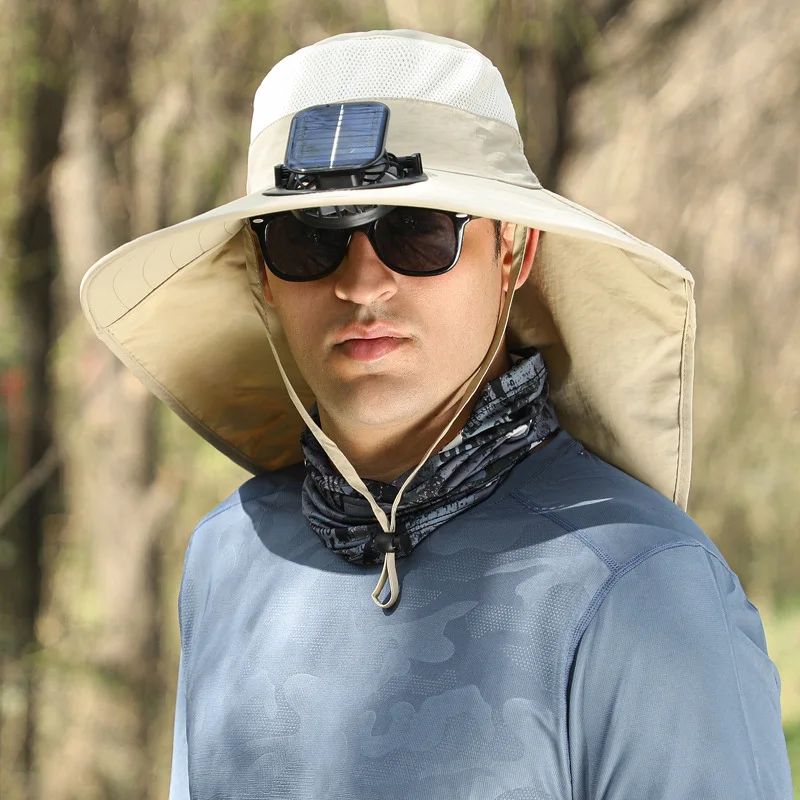 Dayan Sun hat outdoor leisure fan hat solar energy wind power USB charging hiking hat Fishing cap alpine hat Walking Hat caps