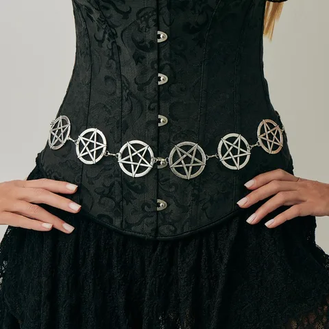 Серебристая металлическая поясная цепочка macroupta