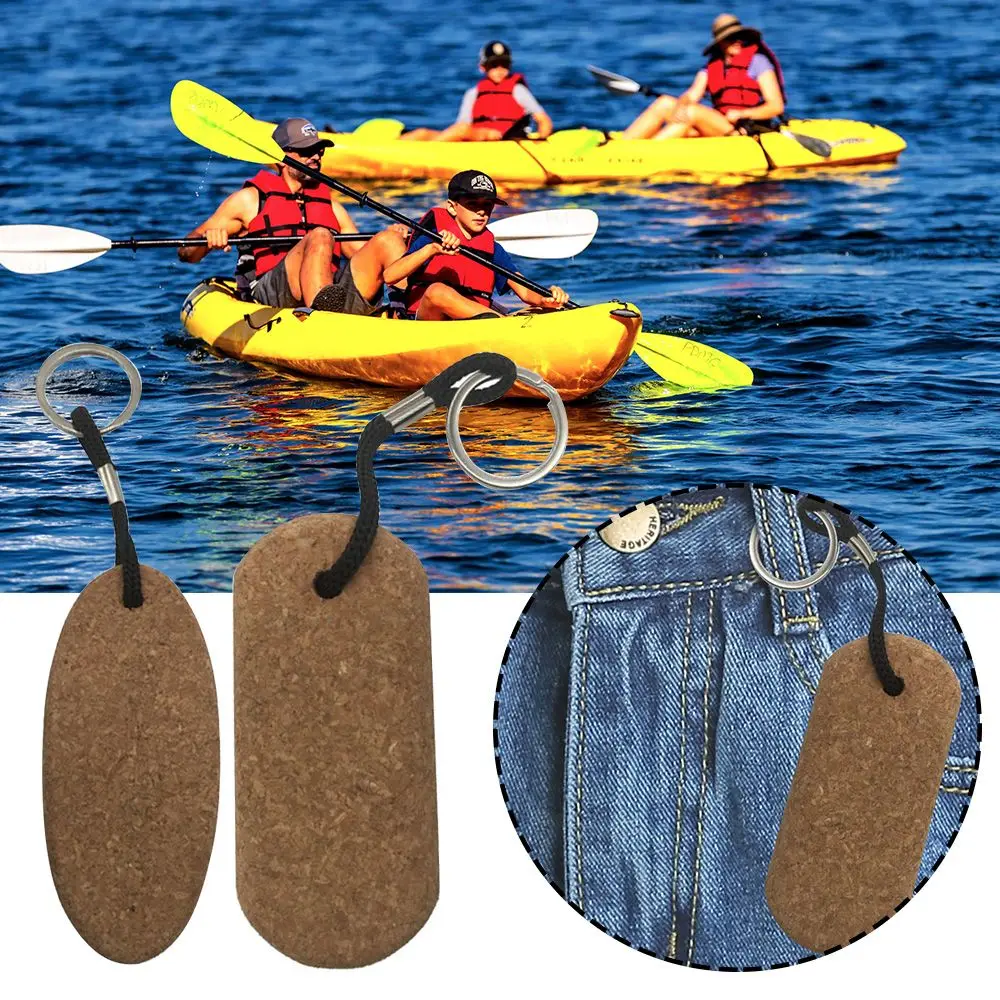 

Durable Water Sports Diving Rowing Boats Floating Buoy Key Chain Pool Accessories Keyring Holder Cork Ball Keychain