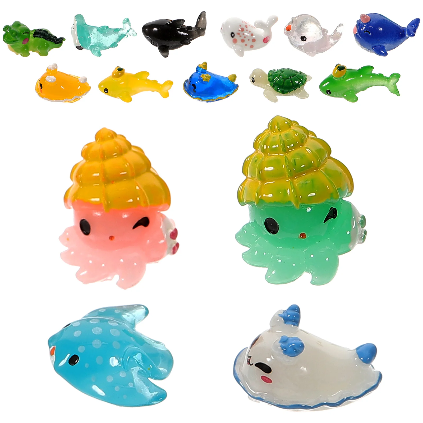 

15 Pcs Mini Animal Model Micro Landscaping Decor Sea Animals Ocean Models Resin Accessories Fish Tank Decors Marine Decoration