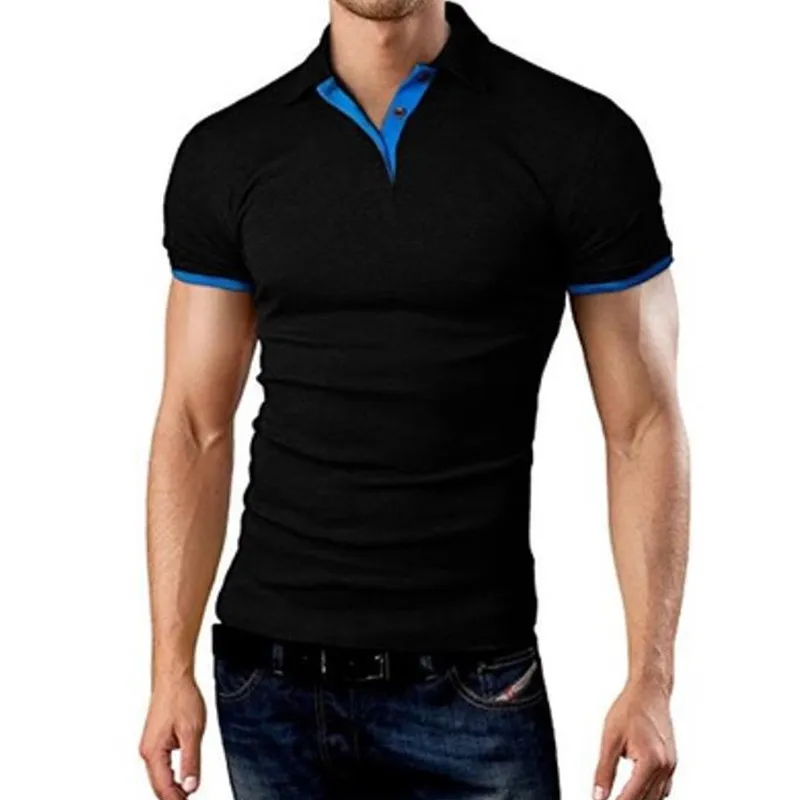 

B6293 MRMT 2022 Brand New Men's T-shirt Lapel Casual Short-sleeved Stitching Men T-shirt for Male Solid Color Pullover Top Man