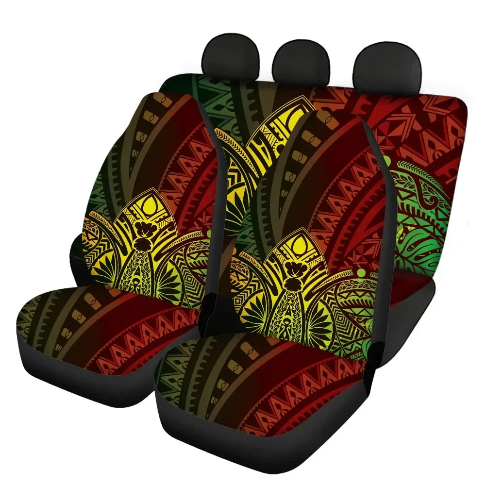 Samon Design Polynesian Printed Slip-Resistant Comfortable Front/Back Car Interior Seats Protector Easy to Install