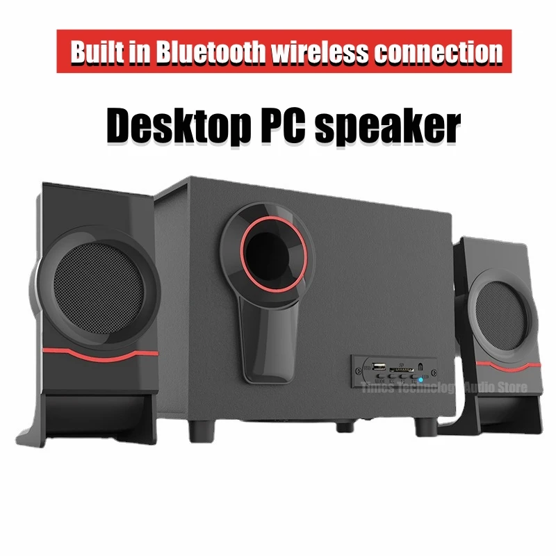 2.1 Wooden Multimedia Overweight Subwoofer Desktop Family Expenses Bluetooth Speakers USB Active Laptop Computer Loudspeaker Box