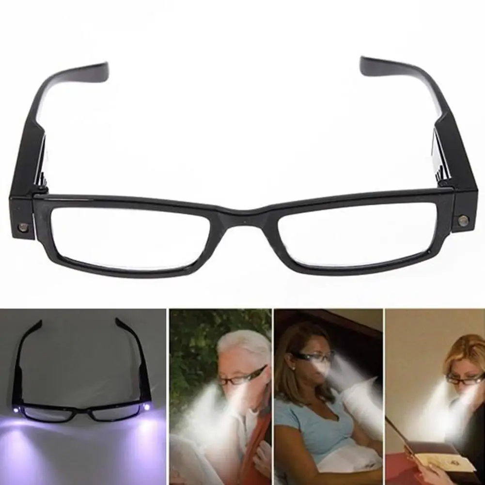 Купи 2022 Fashion Multi-Intensity LED Reading Glasses Diopter Magnifying Glass LED Light Night Reading Glasses Women очки для чтения за 269 рублей в магазине AliExpress