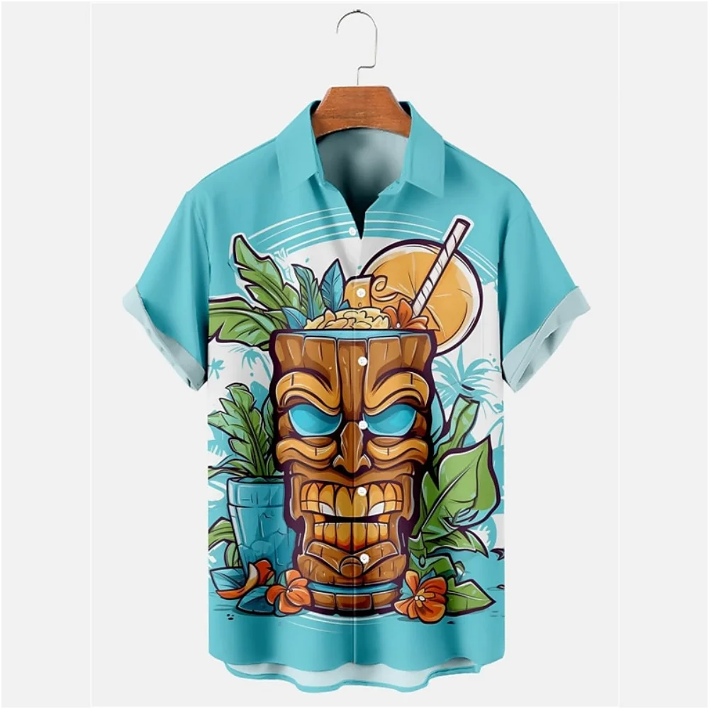 

New Maya Civilization 3d Print Skull Men's Shirt Casual Short Sleeve Causal Fashion Style Breathable Street Retro Shirt For Men