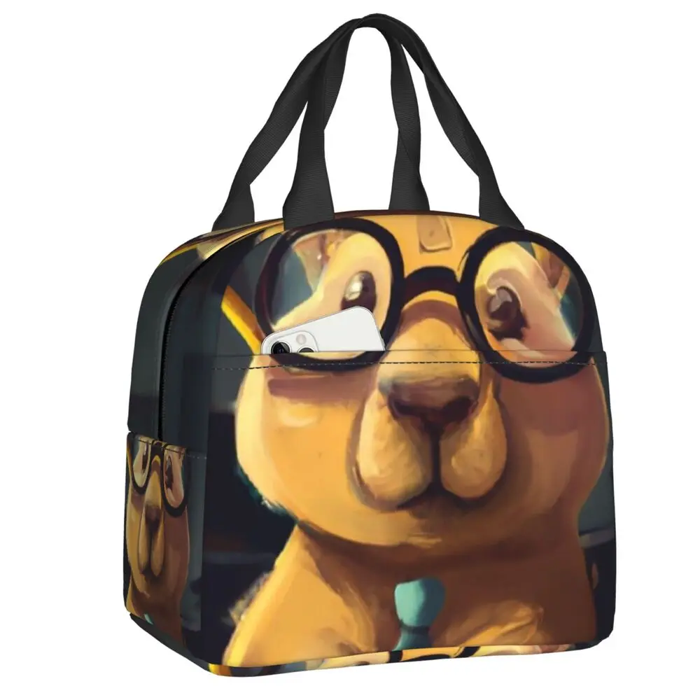 

Cartoon Capybara Insulated Lunch Bag for Women Resuable Animal Pet Thermal Cooler Lunch Box Beach Camping Travel