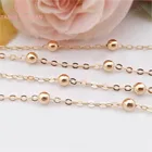 (4288)1 метр ширина 1,6 мм позолоченные латунные шарики 24 к цвета шампанского