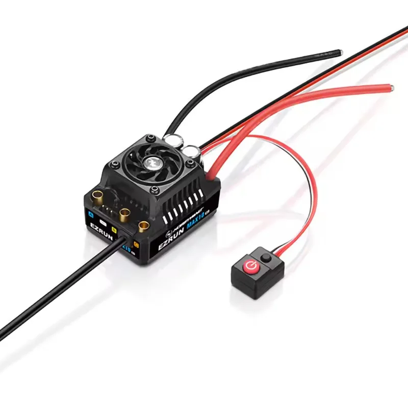 Фото Бесколлекторный регулятор скорости HOBBYWING EZRUN MAX10 G2 80A 140A с датчиками для радиоуправляемых моделей автомобилей и багги масштаба 1/10 и 1/8, аксессуары №3
